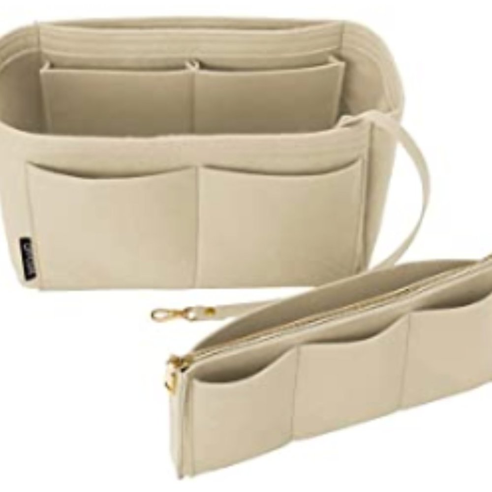 Purse Organization Insert With Removeable Middle Section